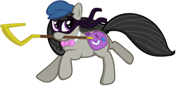 Size: 1109x546 | Tagged: safe, artist:giantsquidie, octavia melody, earth pony, pony, g4, 2012, crossover, female, mare, running, simple background, sly cooper, thief, white background