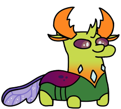 Size: 800x720 | Tagged: safe, artist:fluttershank, thorax, changedling, changeling, g4, antlers, king thorax, simple background, solo, squatchangeling, squatpony, transparent background