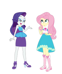 Size: 3603x4302 | Tagged: safe, artist:gmaplay, fluttershy, rarity, human, equestria girls, g4, duo, simple background, transparent background