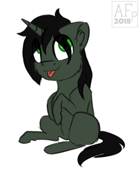 Size: 1037x1279 | Tagged: safe, artist:airfly-pony, derpibooru exclusive, oc, oc only, oc:braunly, pony, unicorn, chibi, gift art, simple background, sitting, solo, white background