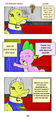 Size: 592x1280 | Tagged: safe, artist:spike-love, spike, dragon, anthro, comic:the legendary dragon story, g4, adult, angry, baby, baby dragon, character:yang-fu, cloud, cloudy, comic, comic page, crying, fantasy class, happy, hug, kung fu, male, surprised, tears of joy, temple, warrior