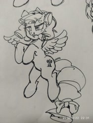 Size: 2000x2666 | Tagged: safe, artist:plasma fall, cozy glow, pegasus, pony, female, filly, foal, sketch, solo, traditional art