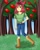 Size: 1080x1350 | Tagged: safe, artist:almira.a_art, apple bloom, human, equestria girls, g4, apple, apple tree, blushing, food, solo, tree
