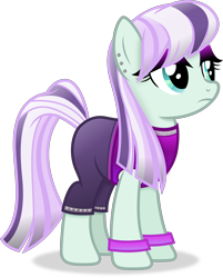 Size: 2504x3117 | Tagged: safe, artist:anime-equestria, coloratura, earth pony, pony, g4, alternate hairstyle, clothes, countess coloratura, ear piercing, female, high res, mare, piercing, simple background, solo, transparent background, vector, wristband