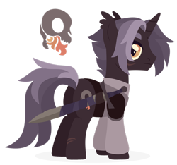 Size: 1920x1800 | Tagged: safe, artist:kabuvee, oc, pony, unicorn, butt, male, plot, simple background, solo, stallion, sword, transparent background, weapon