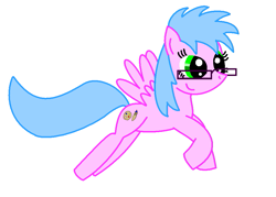 Size: 937x672 | Tagged: safe, artist:sarahstudios11, oc, oc only, oc:artie brush, pegasus, pony, female, flying, glasses, mare, simple background, smiling, solo, white background