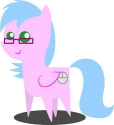 Size: 546x600 | Tagged: safe, artist:sarahstudios11, oc, oc only, oc:artie brush, pegasus, pony, chibi, cute, female, glasses, mare, pointy ponies, simple background, smiling, solo, transparent background, vector