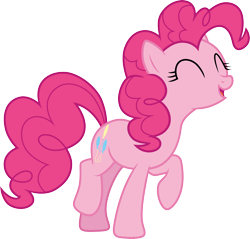 Size: 3144x3000 | Tagged: safe, artist:cloudy glow, pinkie pie, earth pony, pony, g4, not asking for trouble, season 7, .ai available, eyes closed, female, high res, mare, open mouth, open smile, simple background, smiling, solo, standing on two hooves, transparent background, vector