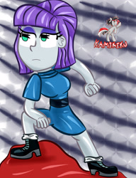 Size: 3000x3900 | Tagged: safe, artist:kamikiku, maud pie, human, equestria girls, g4, blank expression, eyeshadow, female, high res, makeup, signature, solo