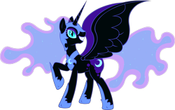 Size: 3000x1896 | Tagged: safe, artist:doctor-g, nightmare moon, alicorn, pony, g4, female, mare, raised hoof, simple background, solo, transparent background, vector