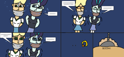 Size: 2019x935 | Tagged: safe, artist:mattjohn1992, applejack, coloratura, human, equestria girls, g4, 1000 hours in ms paint, angry, asphyxiation, ball and chain, cloth gag, drowning, gag, help us, muffled words, rara, scared, sinking, struggling, underwater, worried