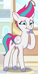 Size: 972x1871 | Tagged: safe, screencap, zipp storm, pegasus, pony, foal me once, g5, my little pony: tell your tale, spoiler:g5, spoiler:my little pony: tell your tale, spoiler:tyts01e08, adorazipp, cropped, cute, female, mare, solo