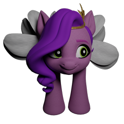 Size: 2560x2560 | Tagged: safe, artist:grif_on, pipp petals, pegasus, pony, two legged creature, g5, 3d, blender, female, high res, meme, not salmon, pippasprite, simple background, smiling, transparent background, wat