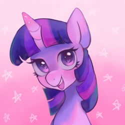 Size: 1400x1400 | Tagged: safe, artist:horseyuris, twilight sparkle, pony, unicorn, g4, heart eyes, looking at you, open mouth, smiling, solo, wingding eyes