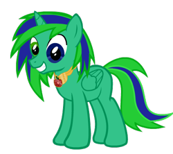 Size: 450x400 | Tagged: safe, artist:smilecat98, oc, oc only, oc:fizzy drink, alicorn, pony, element of honesty, horn, looking at you, male, simple background, smiling, stallion, transparent background, wings