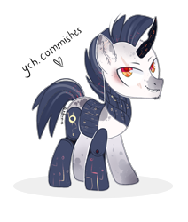 Size: 3291x3880 | Tagged: safe, artist:strangle12, oc, oc only, cyborg, pony, unicorn, amputee, high res, horn, male, prosthetic leg, prosthetic limb, prosthetics, simple background, solo, stallion, transparent background, unicorn oc