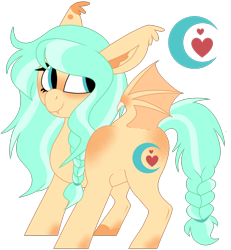 Size: 1452x1574 | Tagged: safe, artist:dilfistic, oc, oc only, bat pony, pony, bat pony oc, bat wings, braid, braided tail, female, mare, simple background, tail, transparent background, wings