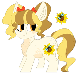 Size: 1239x1168 | Tagged: safe, artist:moonert, oc, oc only, earth pony, pony, bow, chest fluff, earth pony oc, female, hair bow, mare, simple background, smiling, transparent background