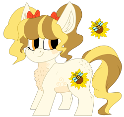 Size: 1239x1168 | Tagged: safe, artist:dilfistic, oc, oc only, earth pony, pony, bow, chest fluff, earth pony oc, female, hair bow, mare, simple background, smiling, transparent background