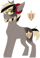 Size: 1189x1707 | Tagged: safe, artist:moonert, oc, oc only, pony, facial hair, horns, simple background, solo, transparent background