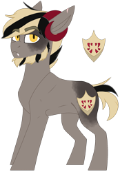 Size: 1189x1707 | Tagged: safe, artist:dilfistic, oc, oc only, pony, facial hair, horns, simple background, solo, transparent background