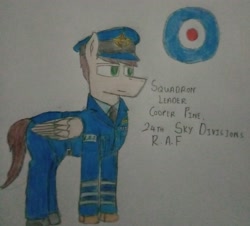 Size: 3062x2773 | Tagged: safe, artist:cooper pine, oc, oc only, oc:cooper pine, pegasus, pony, high res, royal air force, solo, traditional art, world war ii