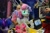 Size: 1280x853 | Tagged: safe, pinkie pie, rainbow dash, sweetie belle, twilight sparkle, human, pony, robot, robot pony, rubronycon, sweetie bot project, g4, irl, irl human, photo, proto3, sweetie bot