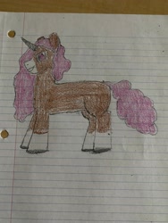 Size: 3024x4032 | Tagged: safe, artist:volk204, pony, unicorn, lined paper, solo, traditional art