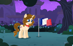 Size: 1280x801 | Tagged: safe, artist:diamant-as, oc, pony, flag, france, nation ponies, ponified, solo