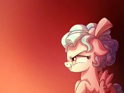 Size: 1024x768 | Tagged: safe, artist:golden bloom, cozy glow, pegasus, pony, g4, evil grin, female, filly, floppy ears, foal, gradient background, grin, smiling, solo