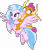 Size: 2945x3501 | Tagged: safe, artist:frownfactory, part of a set, silverstream, smolder, dragon, hippogriff, g4, dragon knight series, dragoness, female, flying, high res, horns, jewelry, necklace, open mouth, part of a series, riding, simple background, transparent background, vector, wings