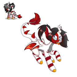 Size: 443x439 | Tagged: safe, artist:tvcrip05, oc, oc only, dragon, pegasus, pony, zebra, pony town, glasses, red, simple background, solo, tongue out, white background