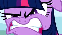 Size: 640x360 | Tagged: safe, screencap, twilight sparkle, pony, unicorn, feeling pinkie keen, g4, angry, animated, close-up, cute, cute when angry, extreme close-up, gif, gritted teeth, madorable, solo, teeth, this will not end well, twiabetes, unicorn twilight
