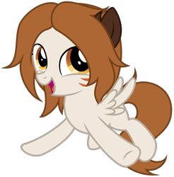 Size: 3290x3340 | Tagged: safe, artist:strategypony, oc, oc only, oc:kiri, pegasus, pony, brown mane, cute, daaaaaaaaaaaw, ear fluff, female, filly, flying, foal, gasp, happy, high res, jumping, looking up, mid-air, open mouth, open smile, pegasus oc, simple background, smiling, solo, spread legs, spread wings, spreading, transparent background, whisker markings, wings, younger