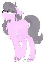 Size: 1384x1925 | Tagged: safe, artist:martiiee, oc, oc only, oc:sweet tune, earth pony, pony, chest fluff, female, floppy ears, looking up, mare, simple background, smiling, transparent background