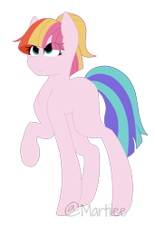 Size: 1483x2167 | Tagged: safe, artist:martiiee, toola roola, earth pony, pony, g4, female, looking up, mare, raised hoof, simple background, smiling, transparent background