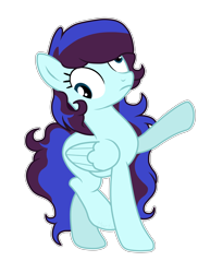 Size: 4000x5500 | Tagged: safe, artist:martiiee, oc, oc only, oc:perry notes, pegasus, pony, derp, female, mare, raised hoof, raised leg, simple background, transparent background, wings