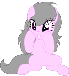 Size: 5395x6000 | Tagged: safe, artist:martiiee, oc, oc only, oc:sweet tune, earth pony, pony, female, hooves on face, mare, simple background, sitting, smiling, transparent background