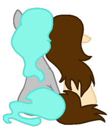Size: 400x468 | Tagged: safe, artist:vivieart, oc, oc only, oc:martee, oc:viv, pony, unicorn, female, floppy ears, mare, rear view, simple background, sitting, transparent background