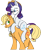 Size: 1352x1649 | Tagged: safe, artist:wolpertinger, applejack, rarity, earth pony, pony, unicorn, g4, accessory swap, applejack's hat, blushing, cowboy hat, female, hat, lesbian, looking at each other, looking at someone, ponies riding ponies, rarity riding applejack, riding, ship:rarijack, shipping, simple background, smiling, smiling at each other, transparent background