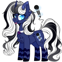 Size: 2500x2500 | Tagged: safe, artist:bublebee123, oc, oc only, pony, unicorn, female, high res, mare, microphone, simple background, tongue out, transparent background