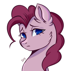 Size: 2000x2000 | Tagged: safe, artist:ske, pinkie pie, earth pony, pony, g4, bust, high res, portrait, simple background, sketch, solo, transparent background