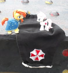 Size: 2865x3072 | Tagged: safe, artist:dingopatagonico, nurse redheart, sunburst, pony, unicorn, g4, high res, irl, photo, toy, umbrella corporation