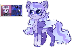 Size: 2752x1824 | Tagged: safe, artist:moccabliss, inky rose, princess luna, oc, pegasus, pony, g4, magical lesbian spawn, offspring, parent:inky rose, parent:princess luna, simple background, transparent background