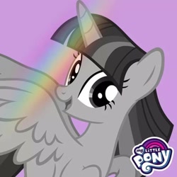 Size: 720x720 | Tagged: safe, twilight sparkle, alicorn, pony, g4, my little pony: rainbow roadtrip, official, monochrome, profile picture, solo, twilight sparkle (alicorn)