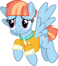 Size: 3000x3375 | Tagged: safe, artist:cloudy glow, windy whistles, pegasus, pony, g4, parental glideance, .ai available, clothes, female, flying, high res, mare, simple background, smiling, solo, transparent background, vector