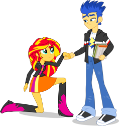 Size: 3042x3212 | Tagged: safe, artist:dustinwatsongkx, flash sentry, sunset shimmer, human, equestria girls, g4, female, high res, male, ship:flashimmer, shipping, simple background, straight, transparent background