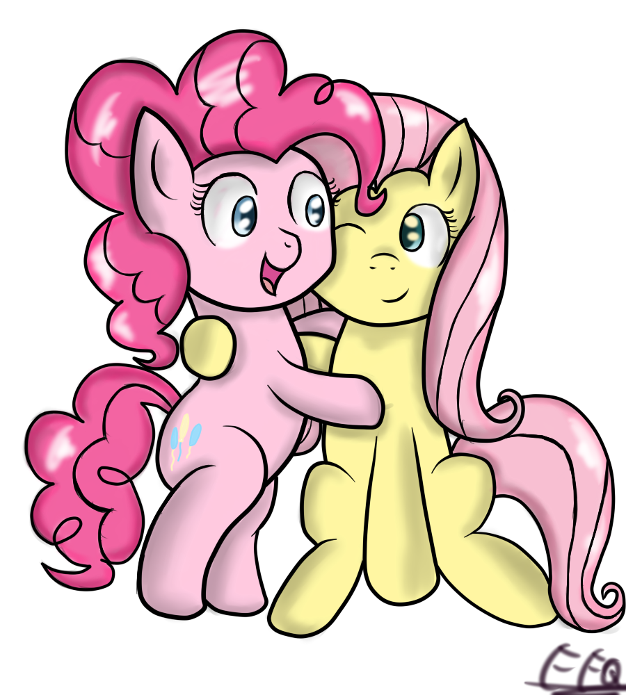 Safe Artist Freefraq Fluttershy Pinkie Pie Earth Pony