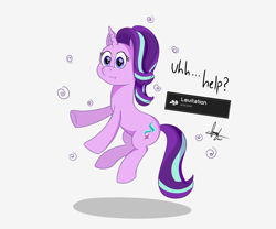 Size: 2400x2000 | Tagged: safe, artist:habiepon3, starlight glimmer, pony, unicorn, g4, cute, dialogue, floating, high res, levitation, looking at you, minecraft, simple background, solo