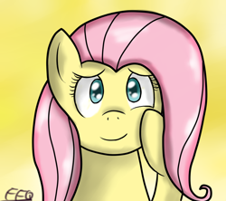 Size: 900x800 | Tagged: safe, artist:freefraq, fluttershy, pegasus, pony, g4, bust, smiling, solo